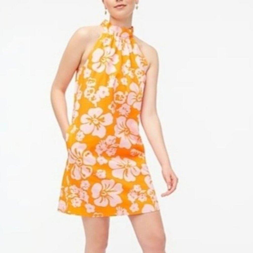 NWT J.Crew Halter Hibiscus Dress
